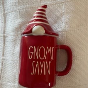 Rae Dunn mug with Lid Gnome Sayin
